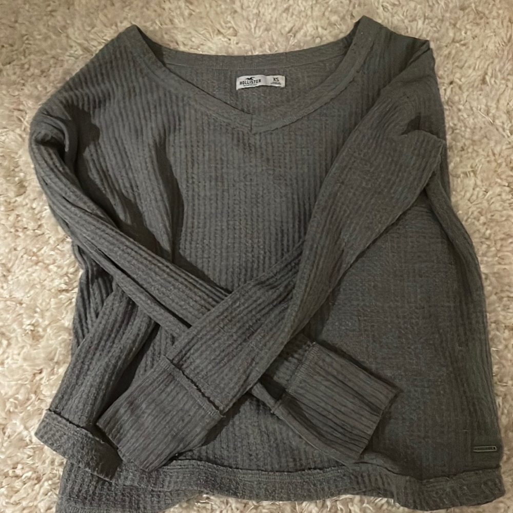 Gray V-neck